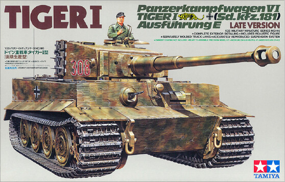 Tamiya - Tiger I Late Version Model Tank Byggesæt - 1 35 - 35146
