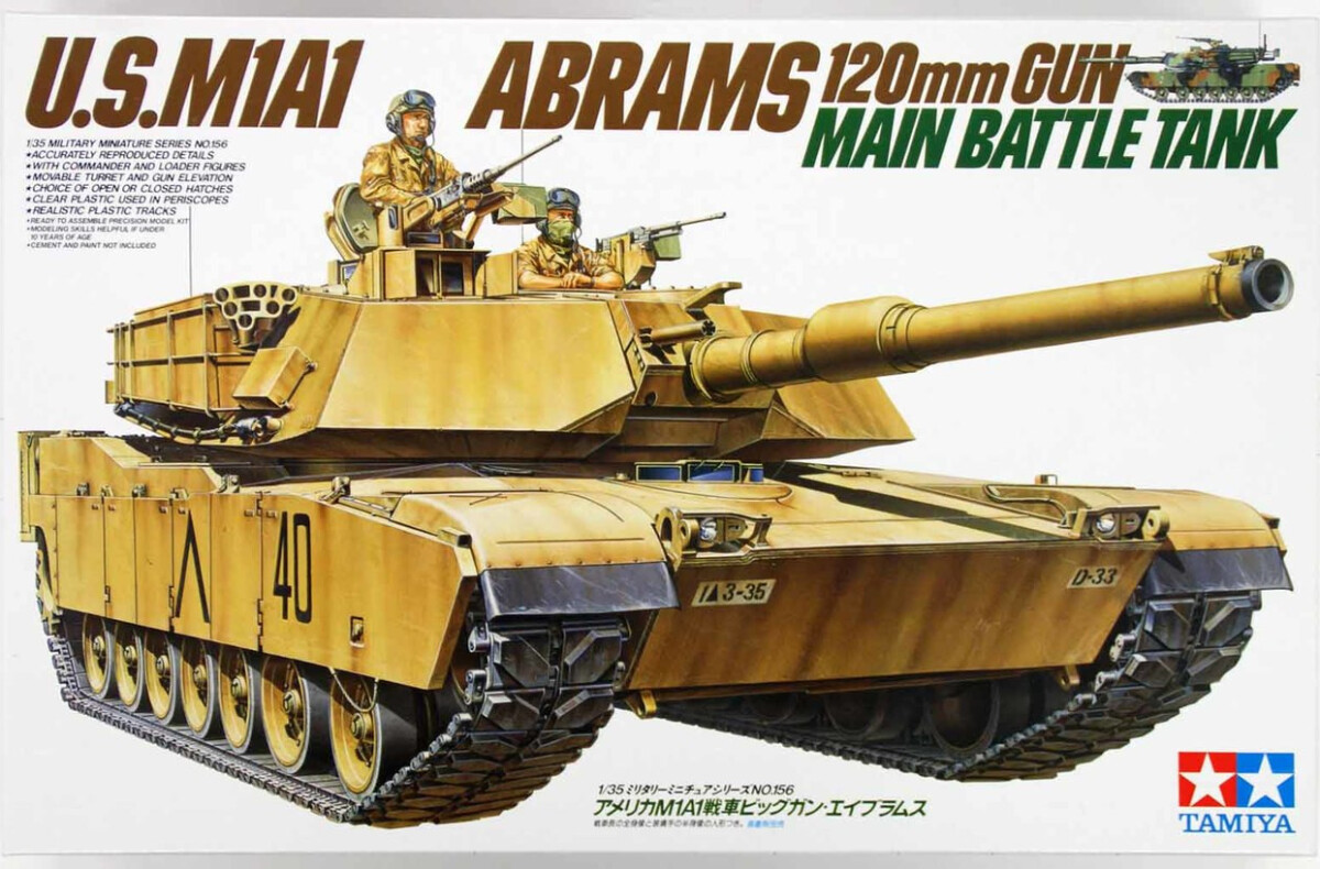 Tamiya - M1A1 Abrams Us 120Mm Ds Tank Byggesæt - 1 35 - 35156