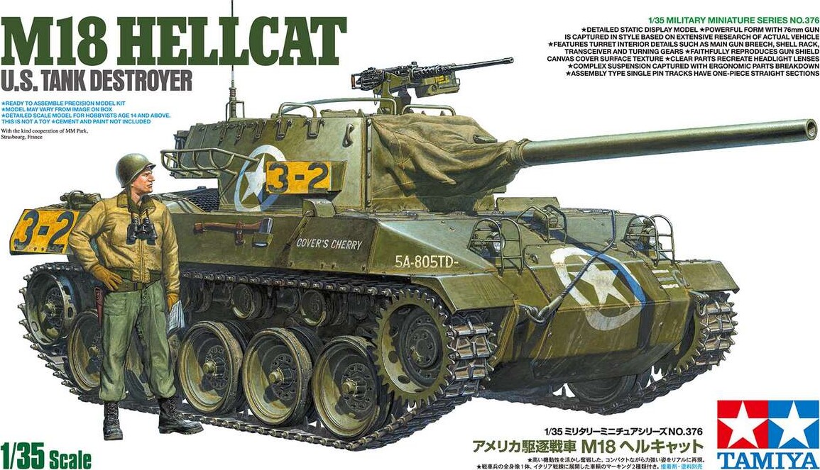 Tamiya - M18 Hellcat Us Tank Destroyer Byggesæt - 1 35 - 35376