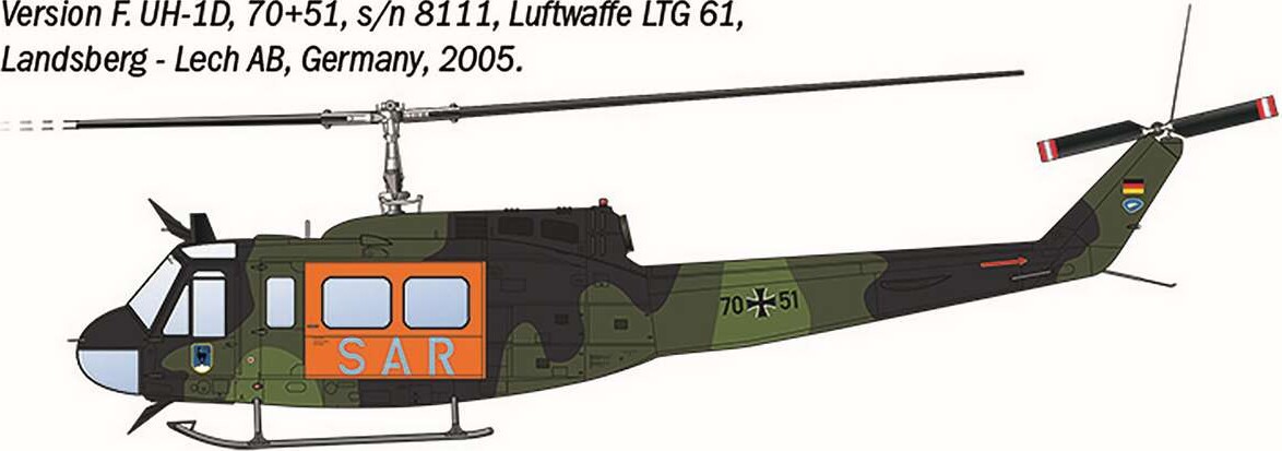 Italeri - Ab-205 Uh-1D Model Helikopter Byggesæt - 1 48 - 2845