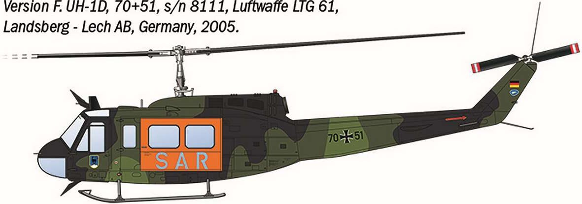Italeri - Ab-205 Uh-1D Model Helikopter Byggesæt - 1 48 - 2845