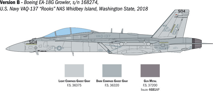 Italeri - Ea-18G Growler Modelfly Byggesæt - 1 48 - 2824S