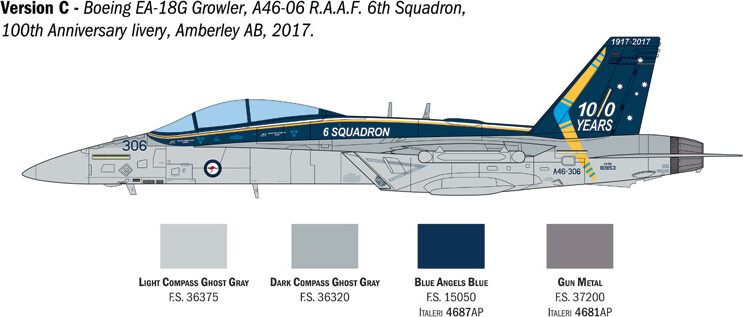 Italeri - Ea-18G Growler Modelfly Byggesæt - 1 48 - 2824S