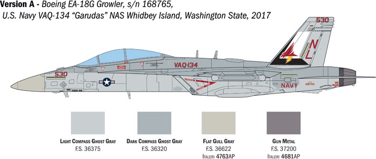 Italeri - Ea-18G Growler Modelfly Byggesæt - 1 48 - 2824S