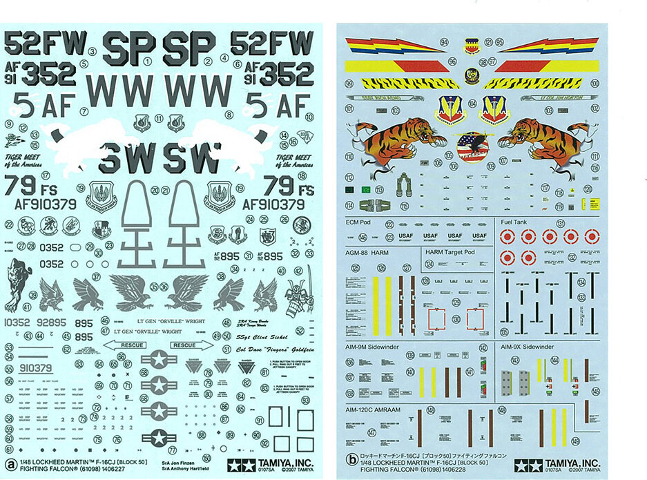 Tamiya - F-16Cj Fighting Falcon Modelfly Byggesæt - 1 48 - 61098