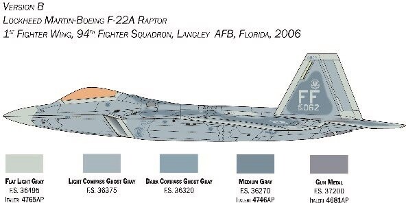 Italeri - F-22 Raptor Fly Byggesæt - 1 48 - 2822