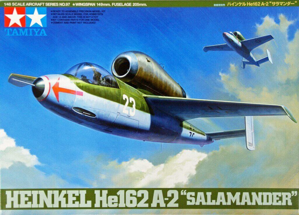 Tamiya - Heinkel He162 A-2 Salamander Byggesæt - 1 48 - 61097