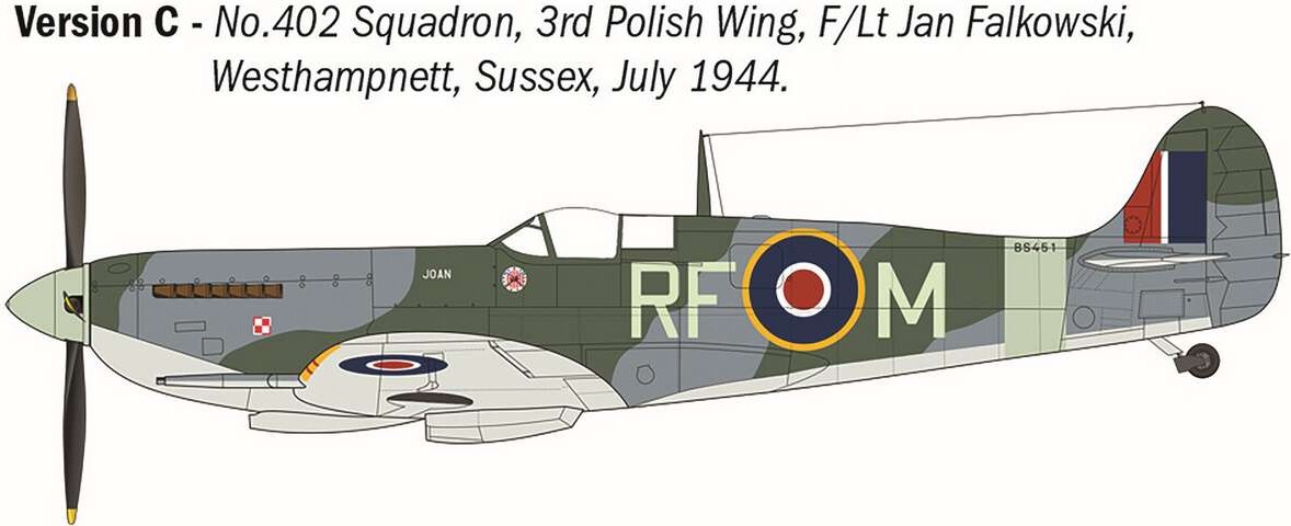 Italeri 2843 - Spitfire Mk Ix Wwii Aces Model Fly Byggesæt - 1 48