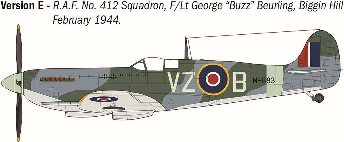 Italeri 2843 - Spitfire Mk Ix Wwii Aces Model Fly Byggesæt - 1 48