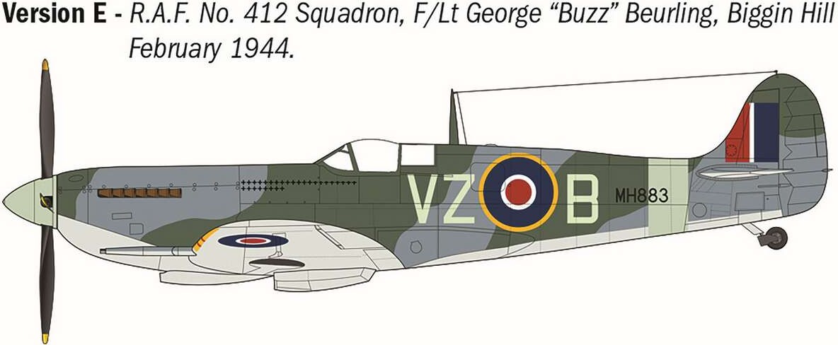Italeri 2843 - Spitfire Mk Ix Wwii Aces Model Fly Byggesæt - 1 48