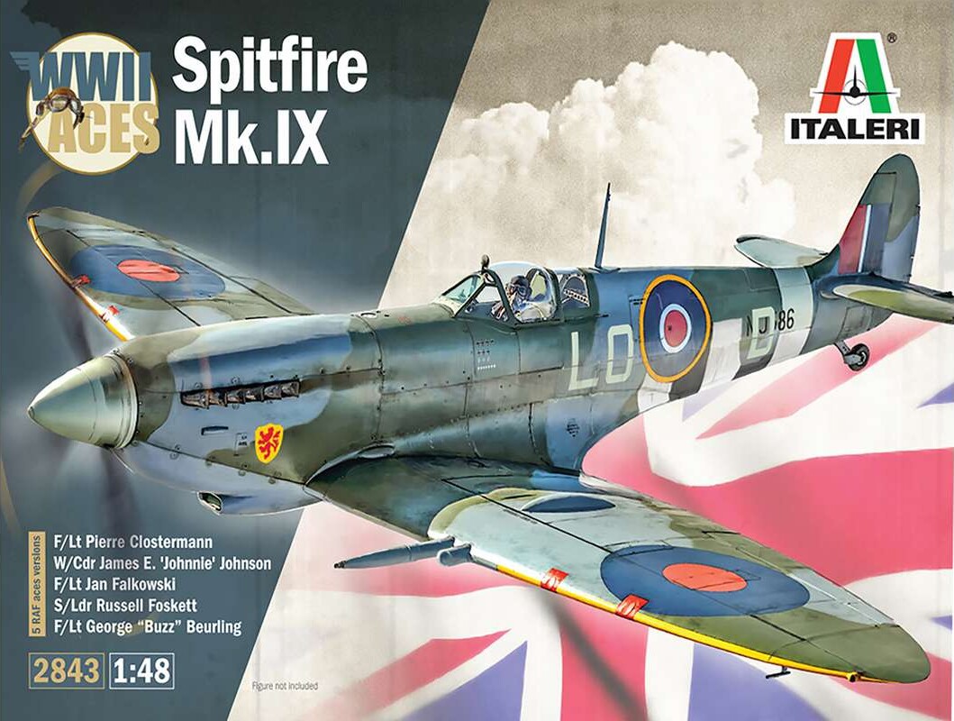 Italeri 2843 - Spitfire Mk Ix Wwii Aces Model Fly Byggesæt - 1 48
