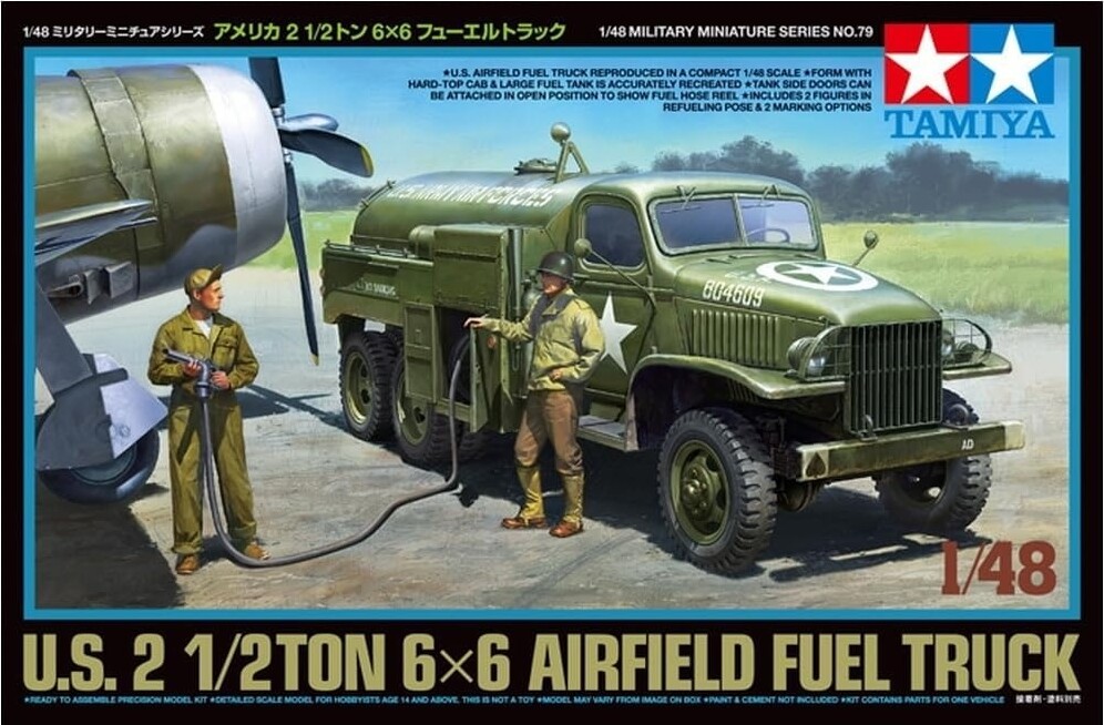 Tamiya - Airfield Fuel Truck Us 2 12 Ton 6X6 Byggesæt - 1 48 - 32579