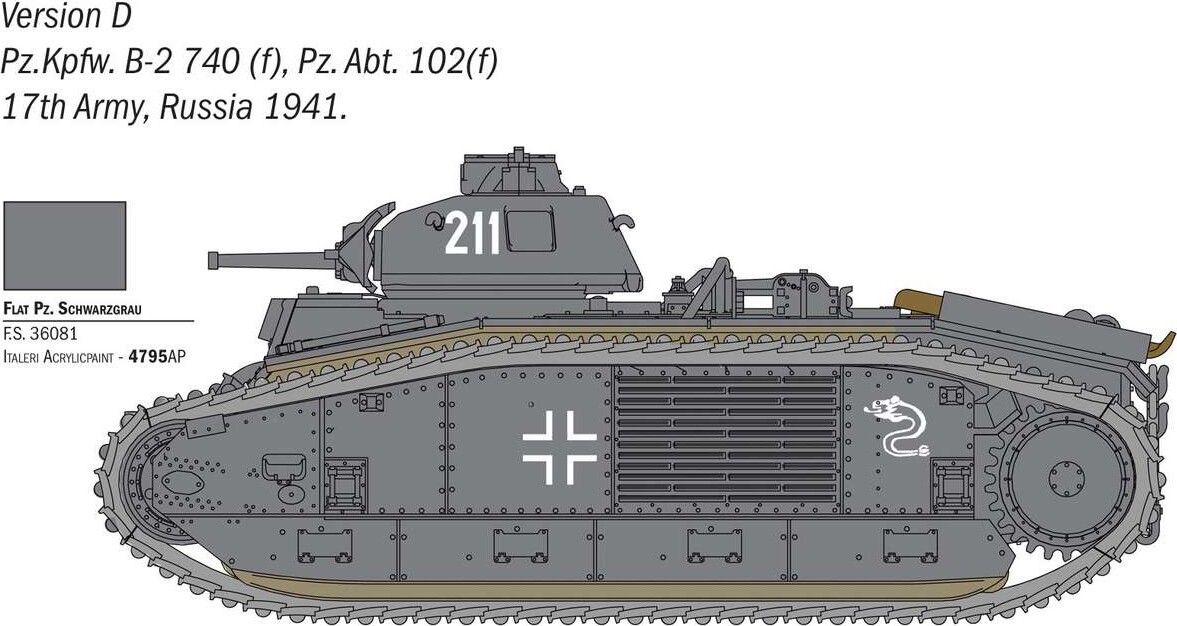 Italeri - Char B1 Bis Tank Byggesæt - 25766