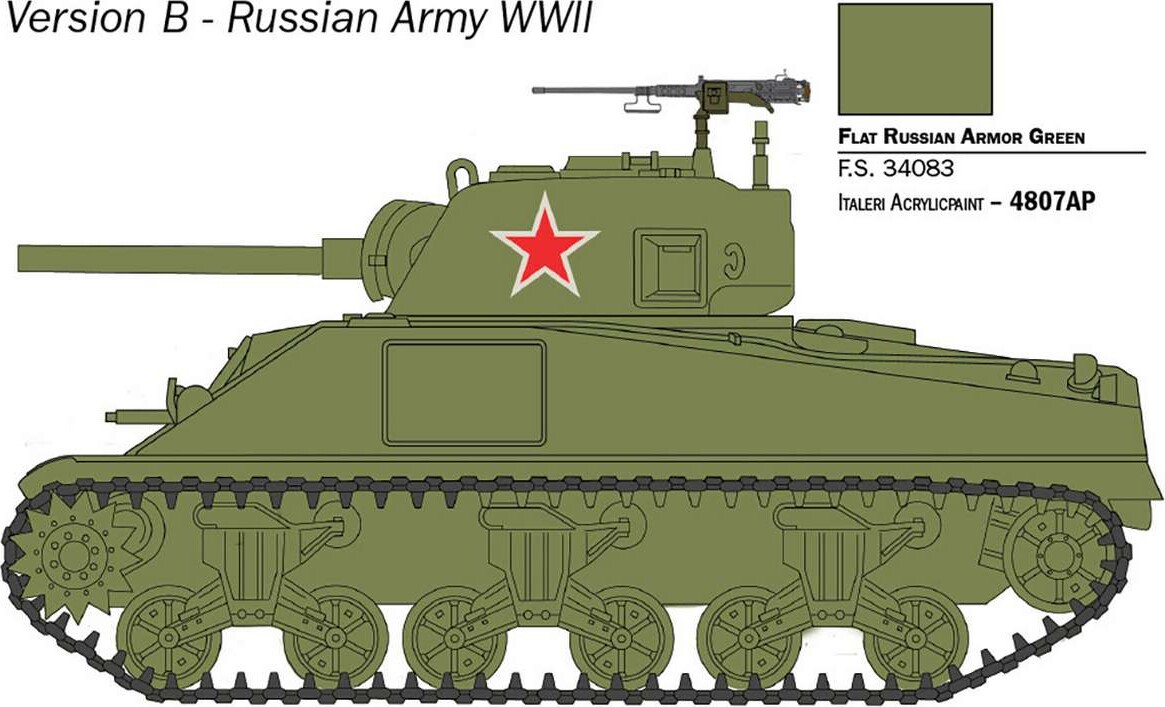 Italeri - M4 75 Mm Sherman Modeltank Byggesæt - 1 56 - 25751