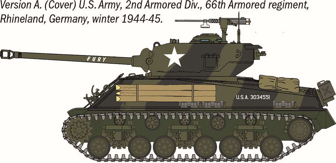 Italeri 75001 - Sherman M4A3E8 Fury Tank - Starter Set - 1 56