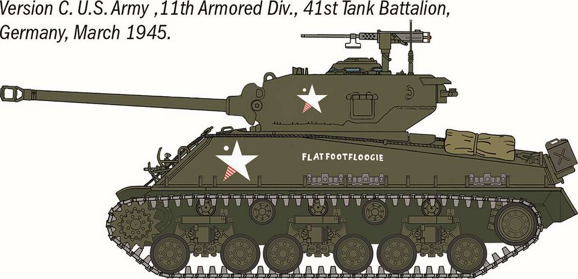 Italeri 75001 - Sherman M4A3E8 Fury Tank - Starter Set - 1 56