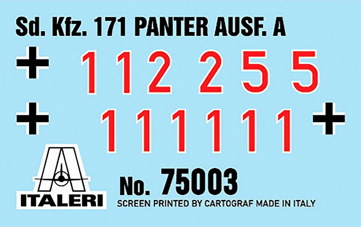 Italeri 75003 - Panther Sdkfz171 Ausfa Tank - Starter Set - 1 56