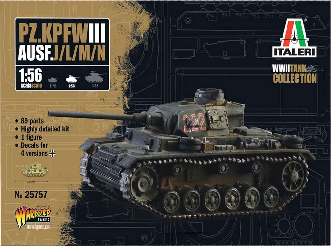 Italeri - Pzkpfw Iii Ausf Jlmn Tank Byggesæt - 1 56 - 25757