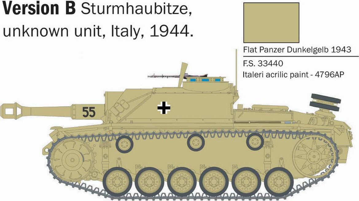 Italeri - Sd Kfz 142 Stug Iii Sturmhaubitze 105 Tank - 1 56 - 25756