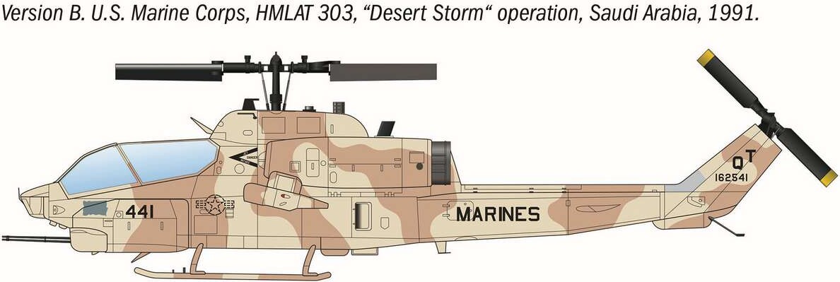 Italeri 90160 - Bell Ah-1W Super Cobra Model Helikopter - 1 72