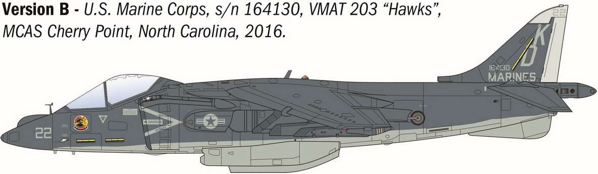 Italeri 90193 - Av-8B Harrier Ii Model Fly Byggesæt - 1 72