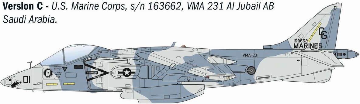 Italeri 90193 - Av-8B Harrier Ii Model Fly Byggesæt - 1 72