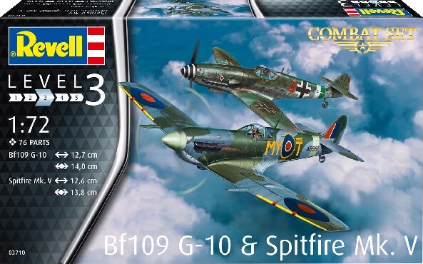Revell - Combat Set - Bf109G-10 Spitfire Mkv - 1 27 - 03710