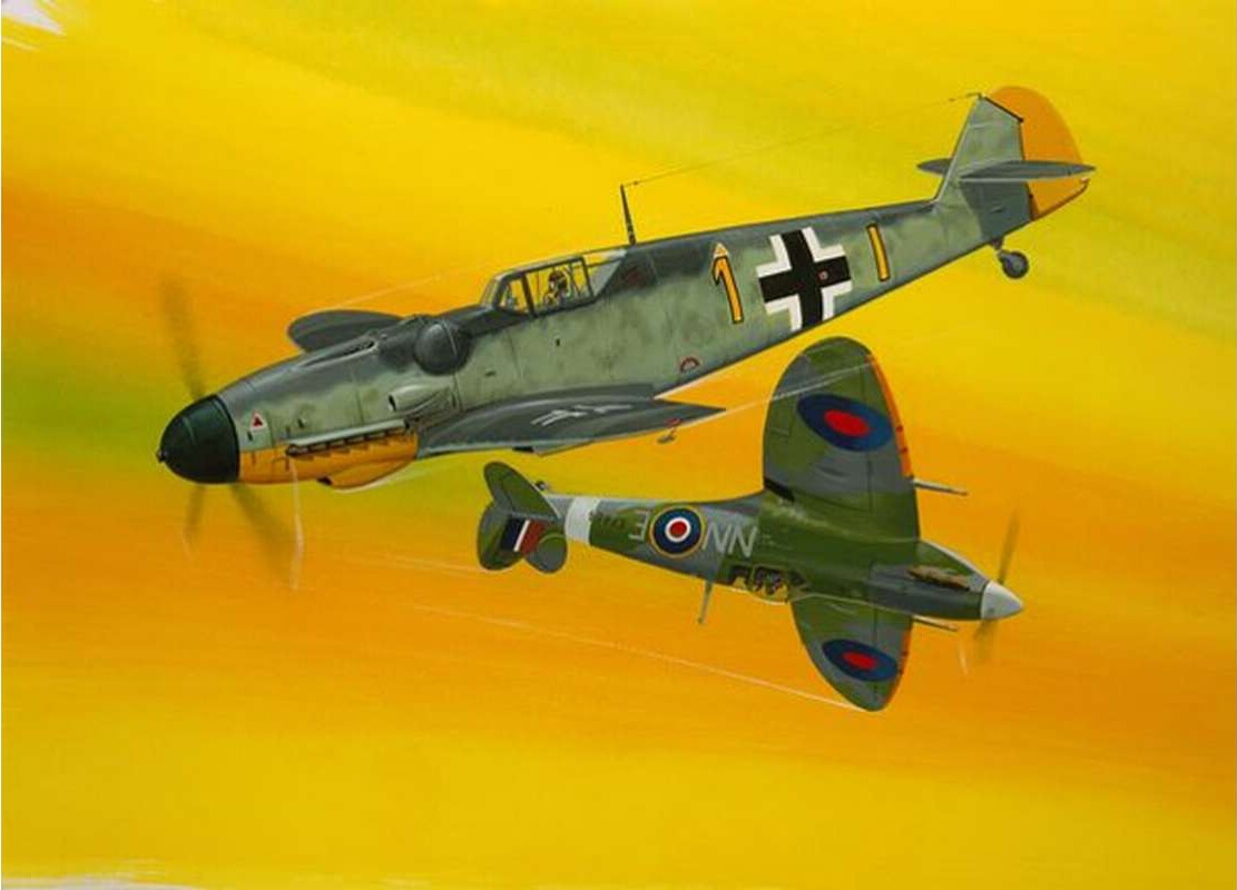Revell - Combat Set - Bf109G-10 Spitfire Mkv - 1 27 - 03710