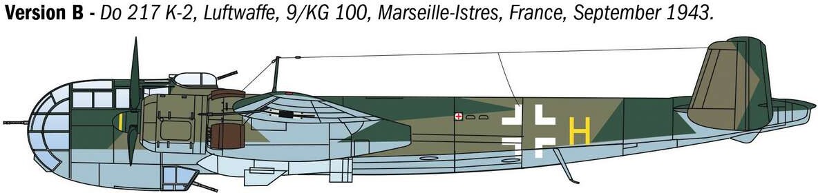 Italeri - Dornier Do 217 K-1K-2 Med Fritz X Byggesæt - 1 72 - 1488