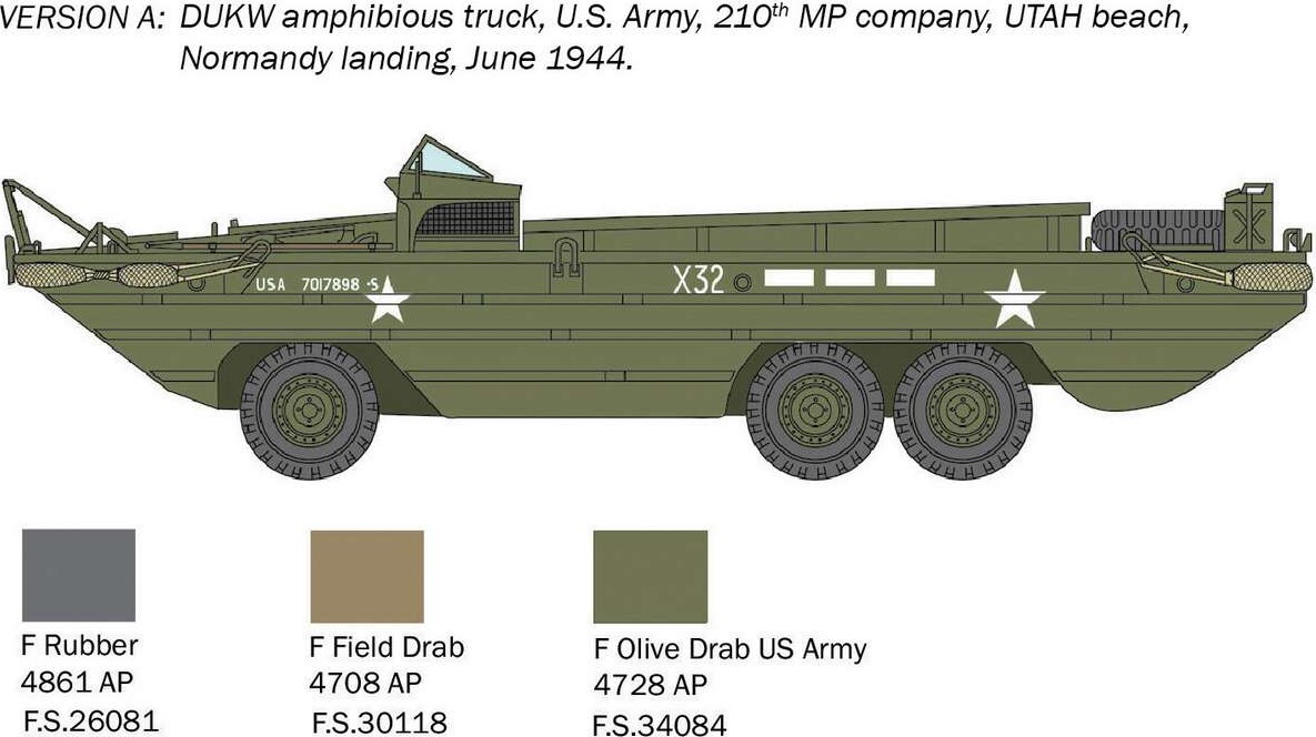 Italeri - D-Day - Dukw Amphibious Truck Byggesæt - 1 72 - 7022S