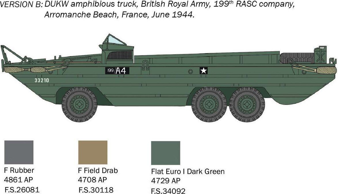 Italeri - D-Day - Dukw Amphibious Truck Byggesæt - 1 72 - 7022S