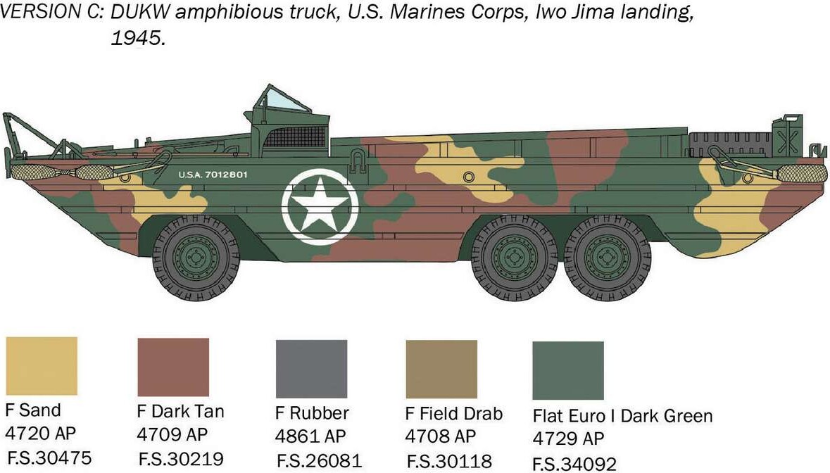 Italeri - D-Day - Dukw Amphibious Truck Byggesæt - 1 72 - 7022S