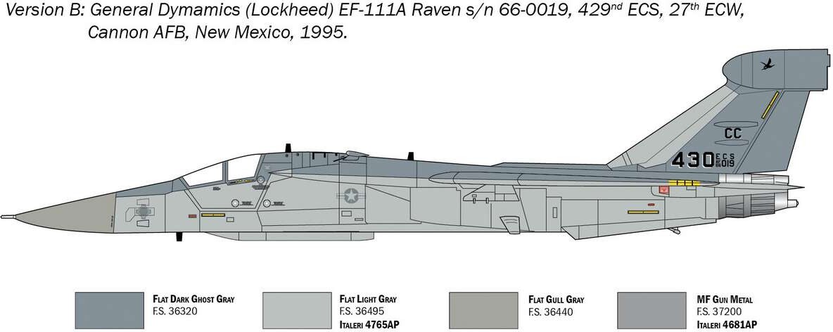 Italeri - Lockheed Martin - Ef-111 A Raven Byggesæt - 1 72 - 1235S