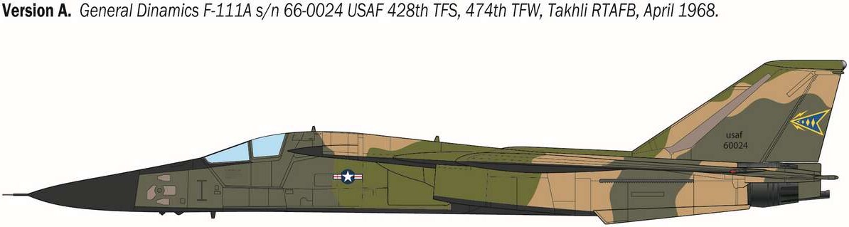 Italeri 91232 - F-111A Aardvark Model Jagerfly Byggesæt - 1 72
