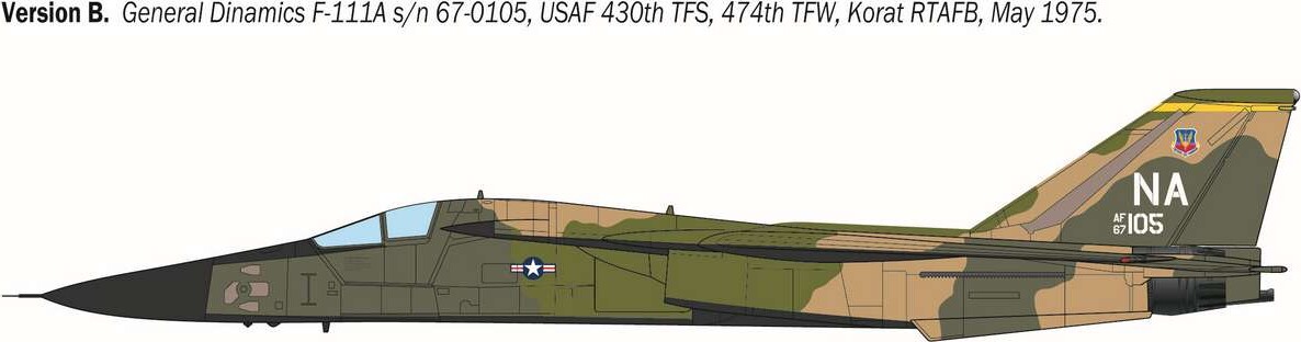 Italeri 91232 - F-111A Aardvark Model Jagerfly Byggesæt - 1 72