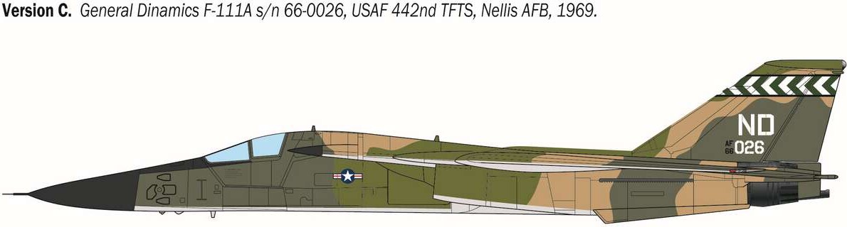 Italeri 91232 - F-111A Aardvark Model Jagerfly Byggesæt - 1 72