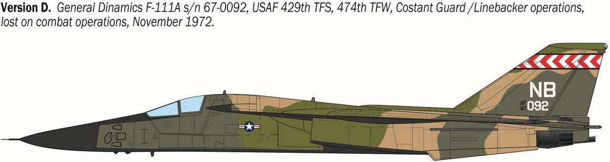 Italeri 91232 - F-111A Aardvark Model Jagerfly Byggesæt - 1 72