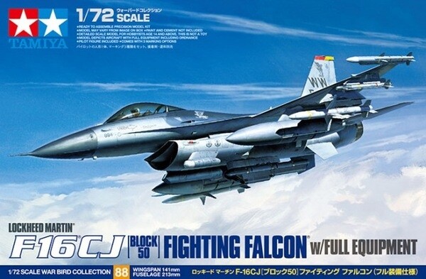 Tamiya - F-16Cj Full Equipment Fighting Falcon Block 50 Byggesæt - 1 72 -