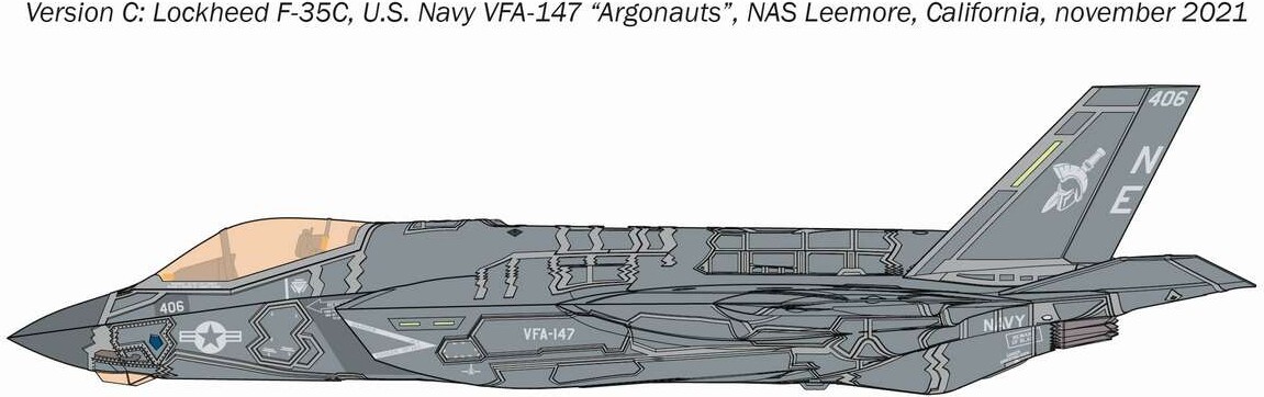Italeri - F-35C Lightning Ii Model Fly Byggesæt - 1 72 - 1469