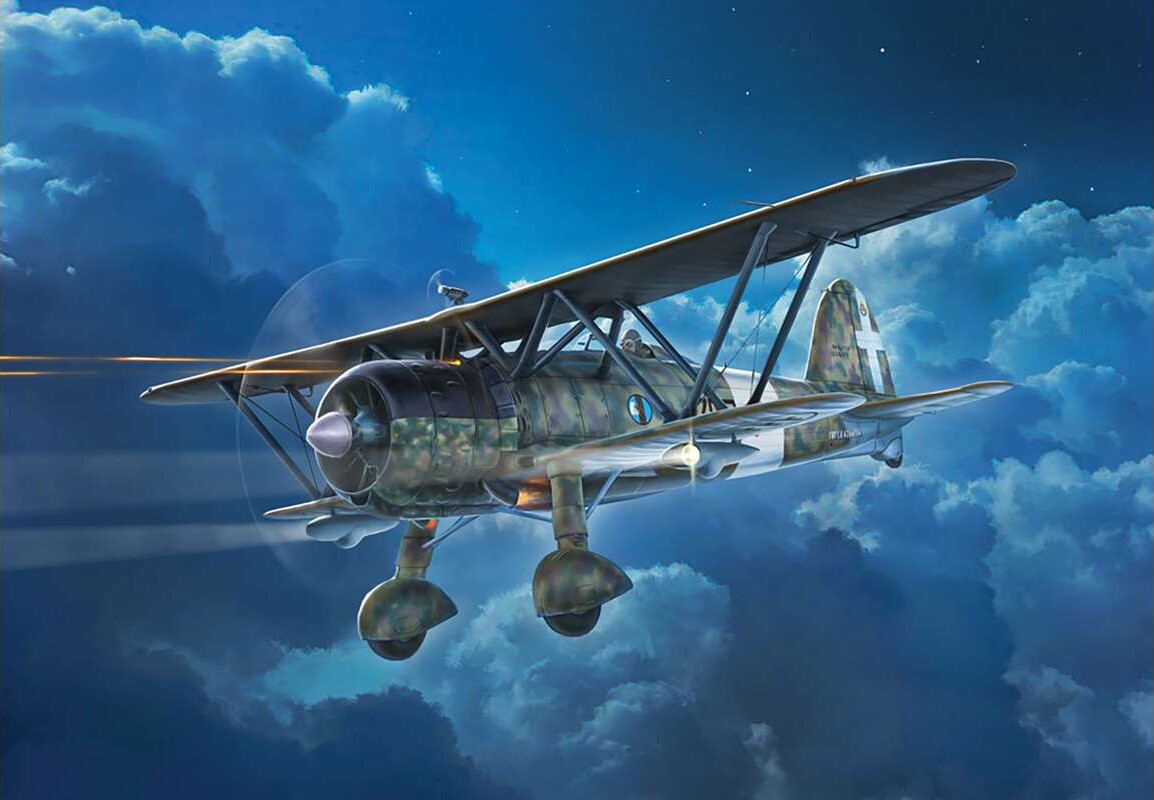 Italeri - Fiat Cr42 Cn Falco Night Fighter Byggesæt - 1 72 - 1485