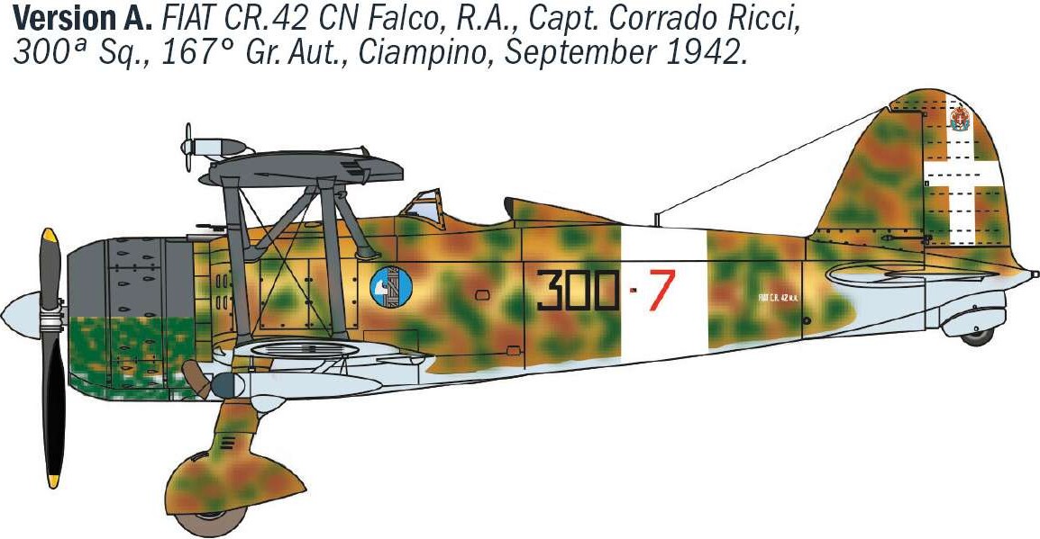 Italeri - Fiat Cr42 Cn Falco Night Fighter Byggesæt - 1 72 - 1485