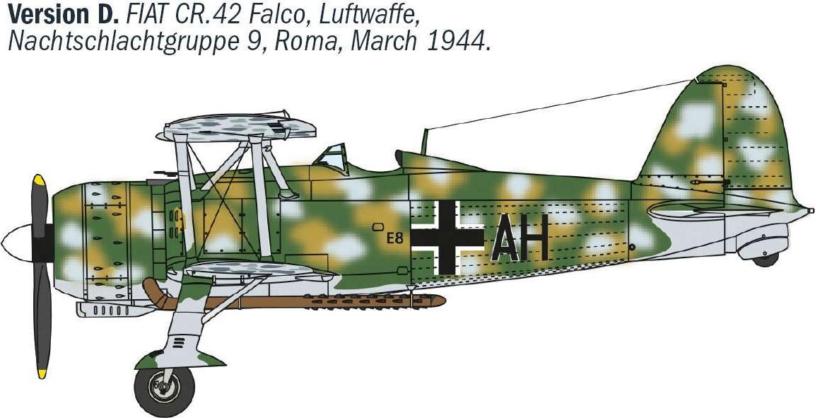 Italeri - Fiat Cr42 Cn Falco Night Fighter Byggesæt - 1 72 - 1485