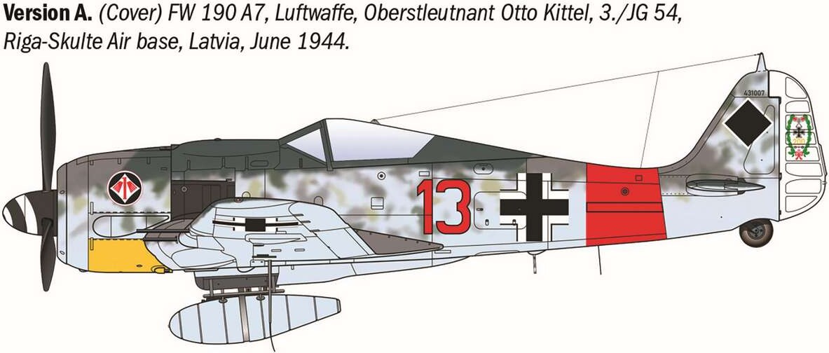 Italeri 1490 - Focke-Wulf 190 A-7A-8 Byggesæt - Wwii Aces - 1 72