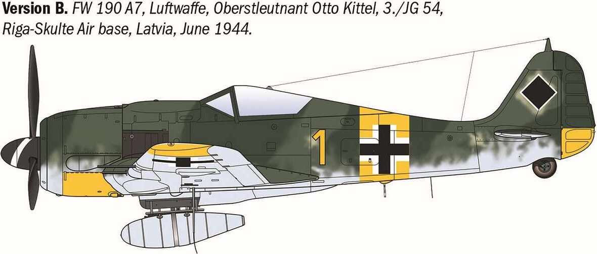 Italeri 1490 - Focke-Wulf 190 A-7A-8 Byggesæt - Wwii Aces - 1 72