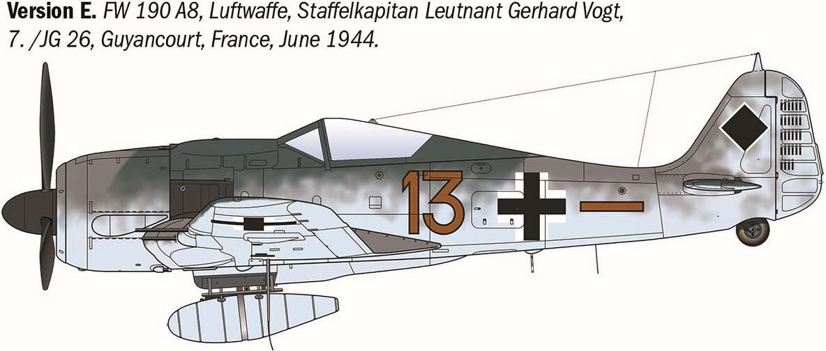 Italeri 1490 - Focke-Wulf 190 A-7A-8 Byggesæt - Wwii Aces - 1 72