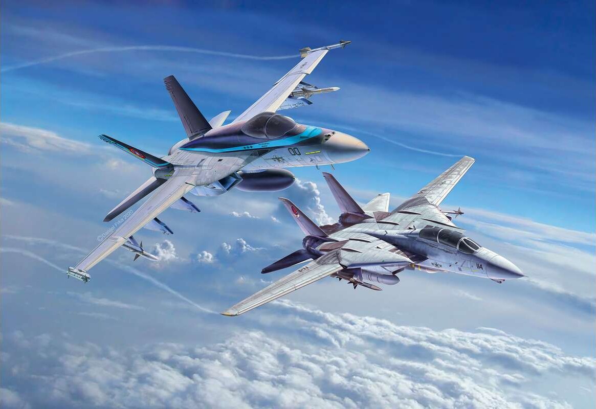 Revell - Fa-18E Super Hornet F-14D Tomcat - 1 72 - Level 4 - 05677