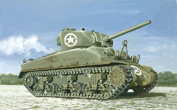 Italeri - M4A1 Sherman Model Tank Byggesæt - 1 72 - 7003