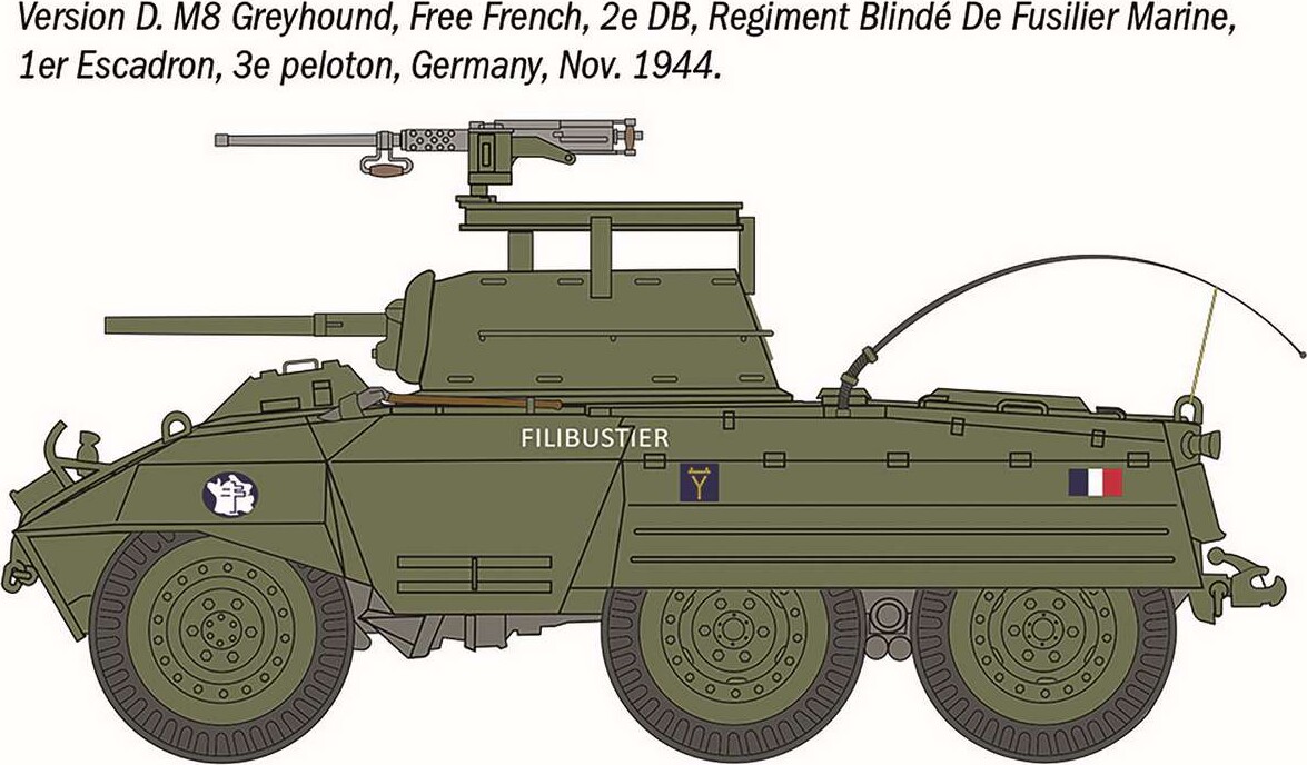 Italeri - M8 Greyhound M20 Armored Utility Car - 1 72 - 7087