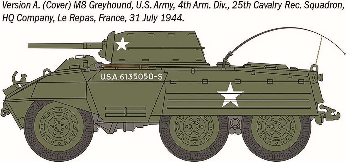 Italeri - M8 Greyhound M20 Armored Utility Car - 1 72 - 7087