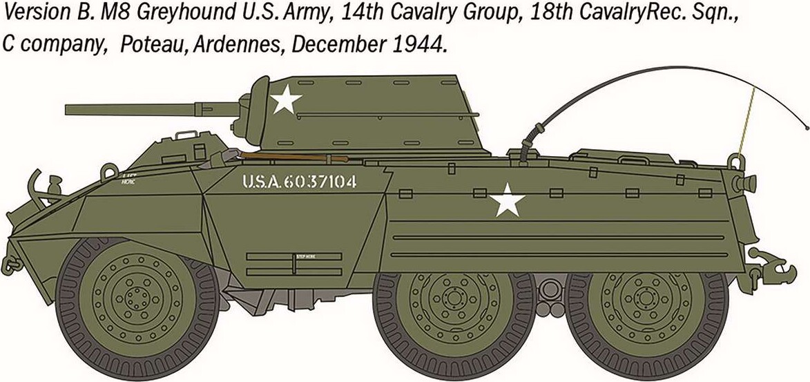 Italeri - M8 Greyhound M20 Armored Utility Car - 1 72 - 7087